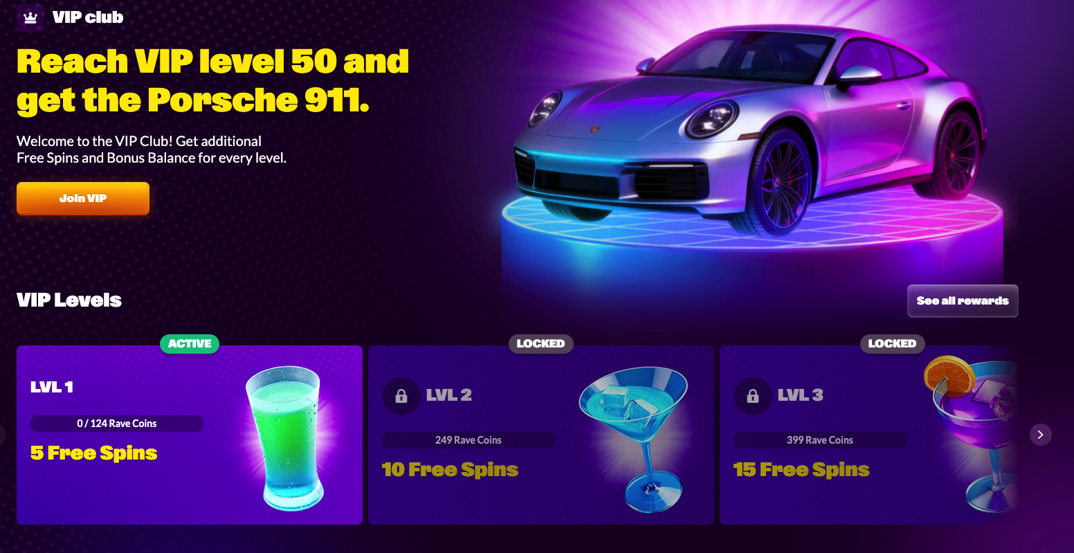 SlotRave VIP program illustration